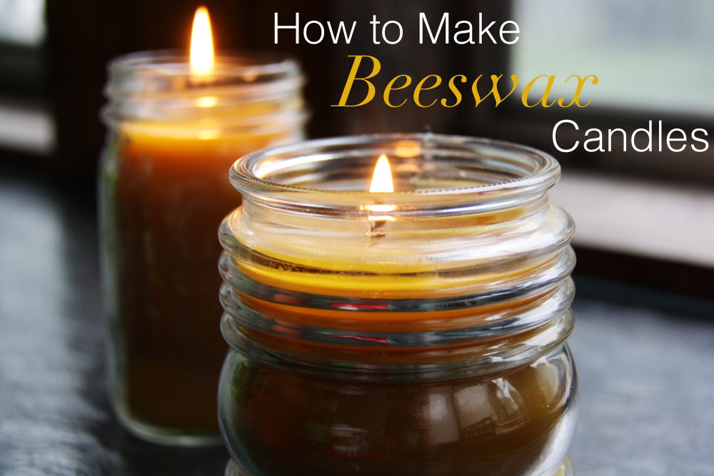 Lit beeswax candles.